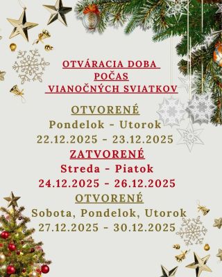 📣Info pre Vás ako budeme mať otvorenú predajňu BABY DREAM v Partizánskom počas vianočných sviatkov.🛍️